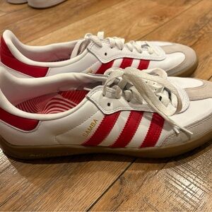 Adidas Red and White Sneakers
